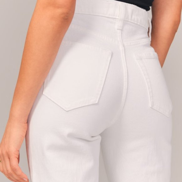 Abercrombie & Fitch Cream Straight Leg Jeans - Picture 8 of 12